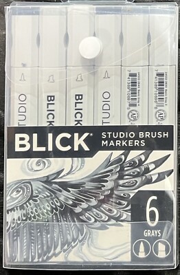 Blick Studio Brush Markers (6 Grays) (Read Description) | eBay