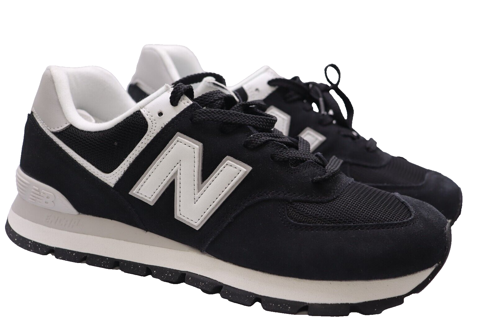 New Balance 574 Lace Up  Mens Black Sneakers Casual Shoes U574FBG Size 11 New