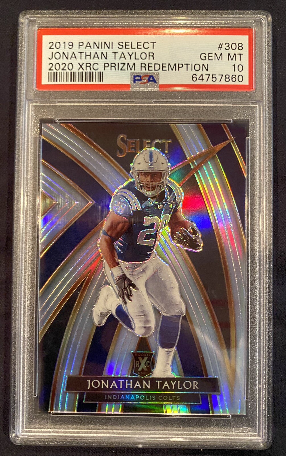 2019 Jonathan Taylor Select XRC Prizm Redemption RC 308 PSA Gem Mint 10 64757860