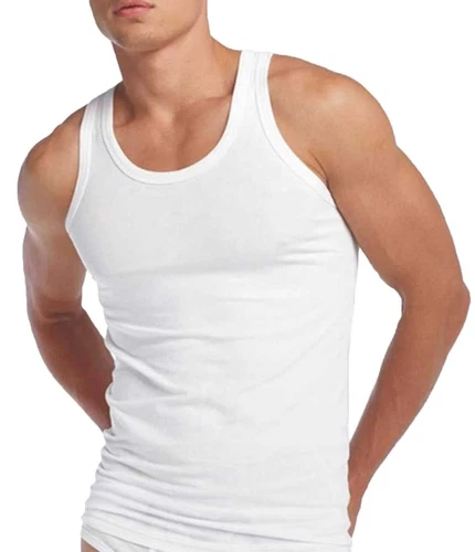 2 or 3 Pack of Men's FITTED / SLIM FIT 100% Cotton Vest Gym Top Singlet 32-50 "