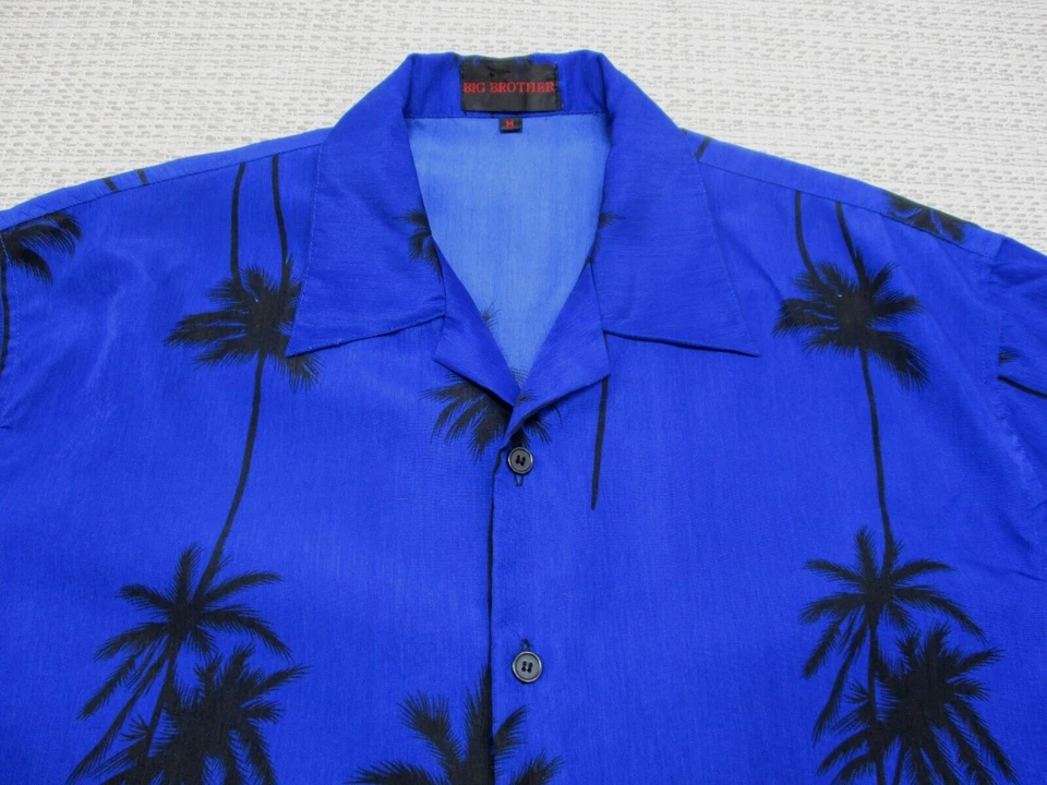 Винтажная совершенно гавайская рубашка Big Brother мужская средний размер пляжный закат на пуговицах - Изображение 3 из 4