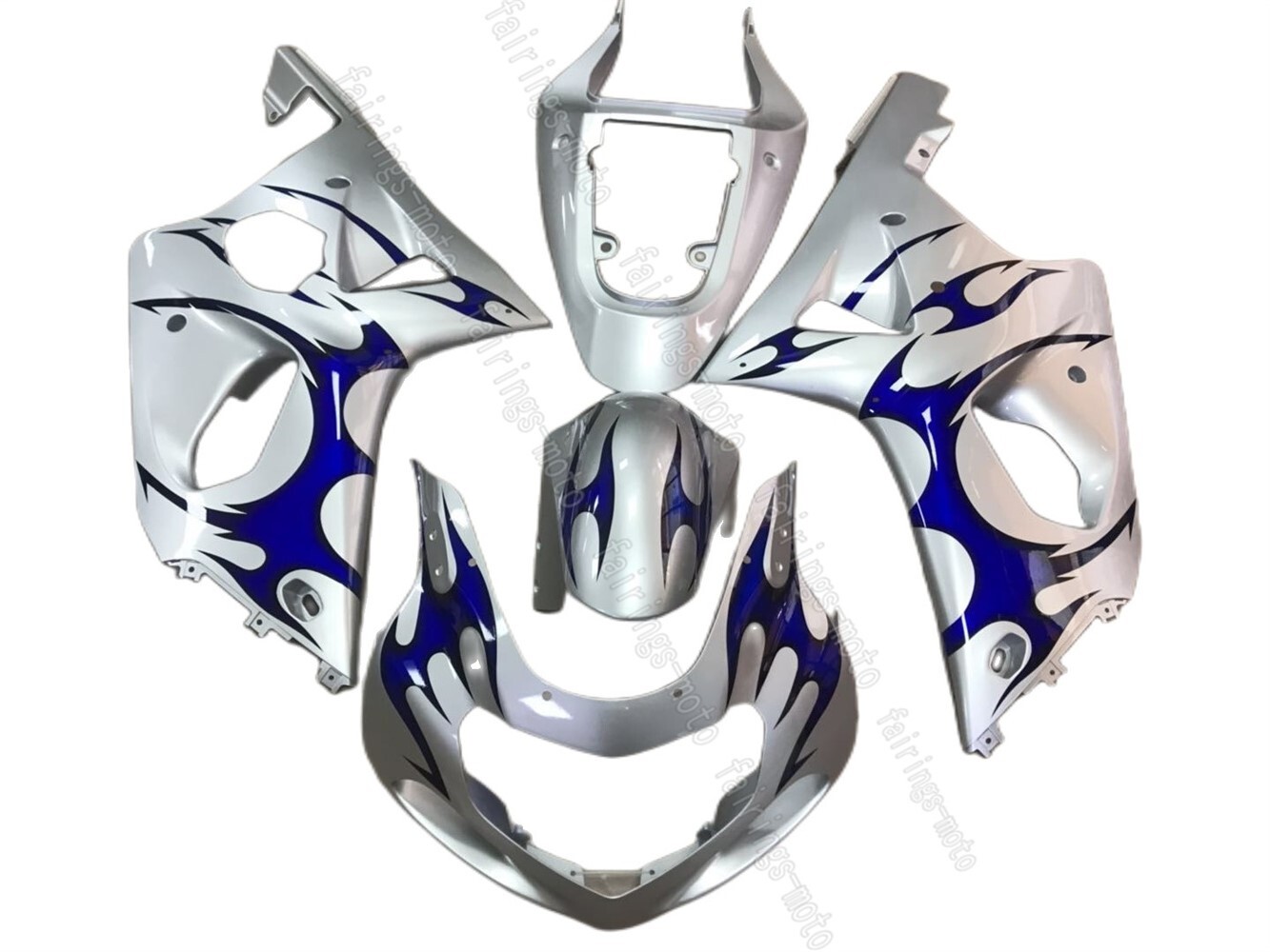Fairing Plastics Set Fit for 2000-2002 GSX-R 1000 ABS Injection Silver Blue a19