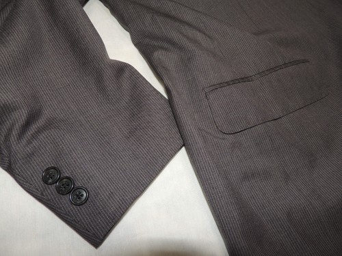 EXQUISITER CORNELIANI HERREN GRAU GESTREIFT SEIDE & WOLLE ANZUG 40 KURZE HOSE 33X27 - Bild 14 von 15