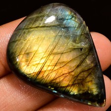 Natural Labradorite Pear Shape Cabochon Loose Gemstone 60 Ct. 37X28X8 mm EE37470