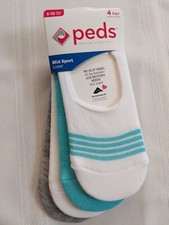 Peds 4 Pack Mid Sport Liner Socks, No Slip Heel, Women's Shoe Size 5-10