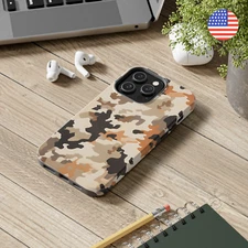 Camo Brown Camo Phone Case for iPhone 14 13 12 11 Pro Max Xr Xs 7 8 Plus SE