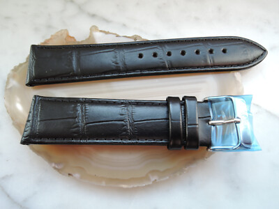 S. Oliver Leder Uhrenarmband Ersatzband schwarz 22 mm b20