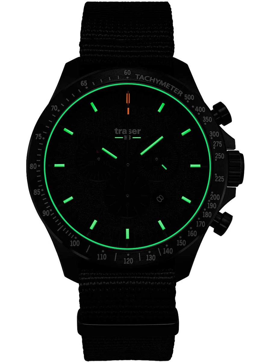 Traser H3 109465 P67 Officer Chronograph Black Nato 46mm 10ATM | eBay
