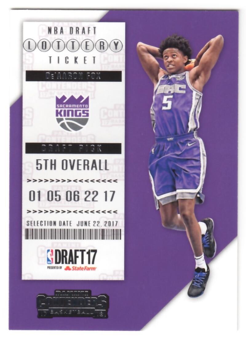 De'Aaron Fox 2017-18 Panini Contenders Lottery Ticket Retail #5 Sac Kings