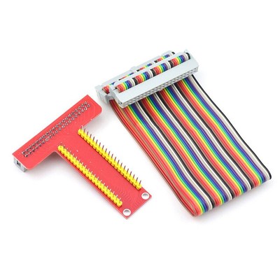 T-type Expansion Board + 40Pin Color Cable for Raspberry Pi 4B/3B Zero/Zero W/WH