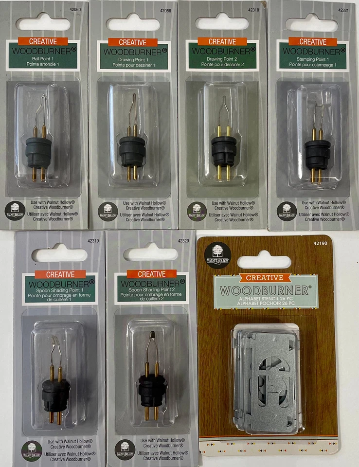 Walnut Hollow Creative Woodburner Points or Alphabet Stencils - YOU Choose!