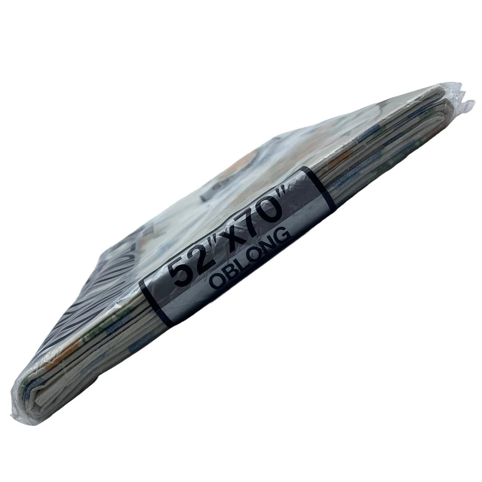 Vinyl Flannel Back Tablecloth 52x70 Oblong Easycare Retro Cottage Floral Print - Image 3 of 4