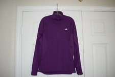 Women's Size L Adidas Purple Half Zip Running Athletic Yoga Exercise Pullover