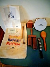 VINTAGE WOODSTOCK PERCUSSION SHAKE RATTLE  RHYTHM COMPLETE SET