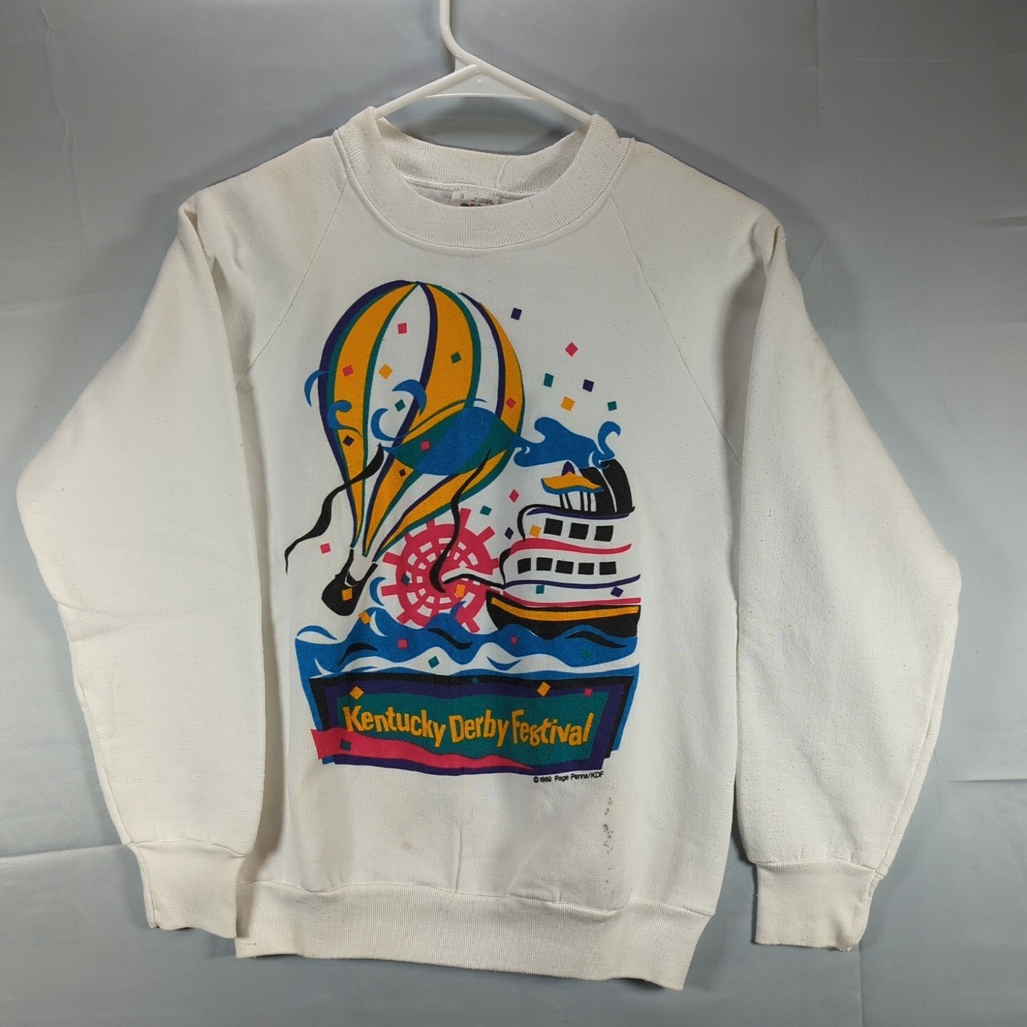1989 Kentucky Derby Sweatshirt S Mens Raglan Graphic … Gem