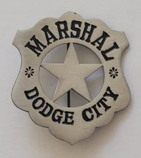 Collectable Western Marshal Dodge City 2" Badge - Replica Old West Badge