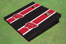 University of Wisconsin Red and Black Matching Long Stripe Cornhole Boards
