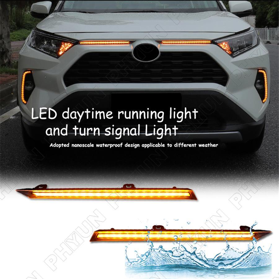 2x Front LED Daytime Running Light DR Turn Signal Lamp For Toyota