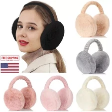 Women's Foldable Winter Cosy Fluffy Ear Muffs Warmer Super Soft Men Earflaps USA