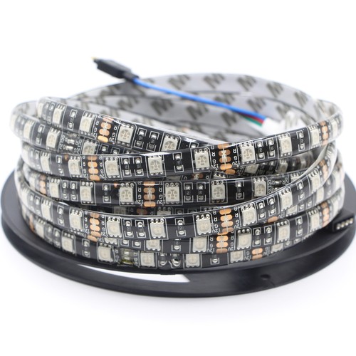 Black PCB 5050 SMD RGB LED Flexible Strip Light 60led/m tape lamp 12V Tape lamp - Picture 4 of 48