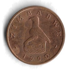 1990 Zimbabwe 1 Cent World Coin - KM# 1a
