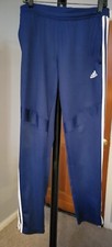 Adidas sports pants, Youth Size L, Blue/White stripes, Climacool, EUC W1002 