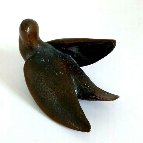 Antike Bronze Skulptur Figur Alberti Vogel signiert Dekoration 20er-40er Jahre / 626 g - Bild 9 von 15