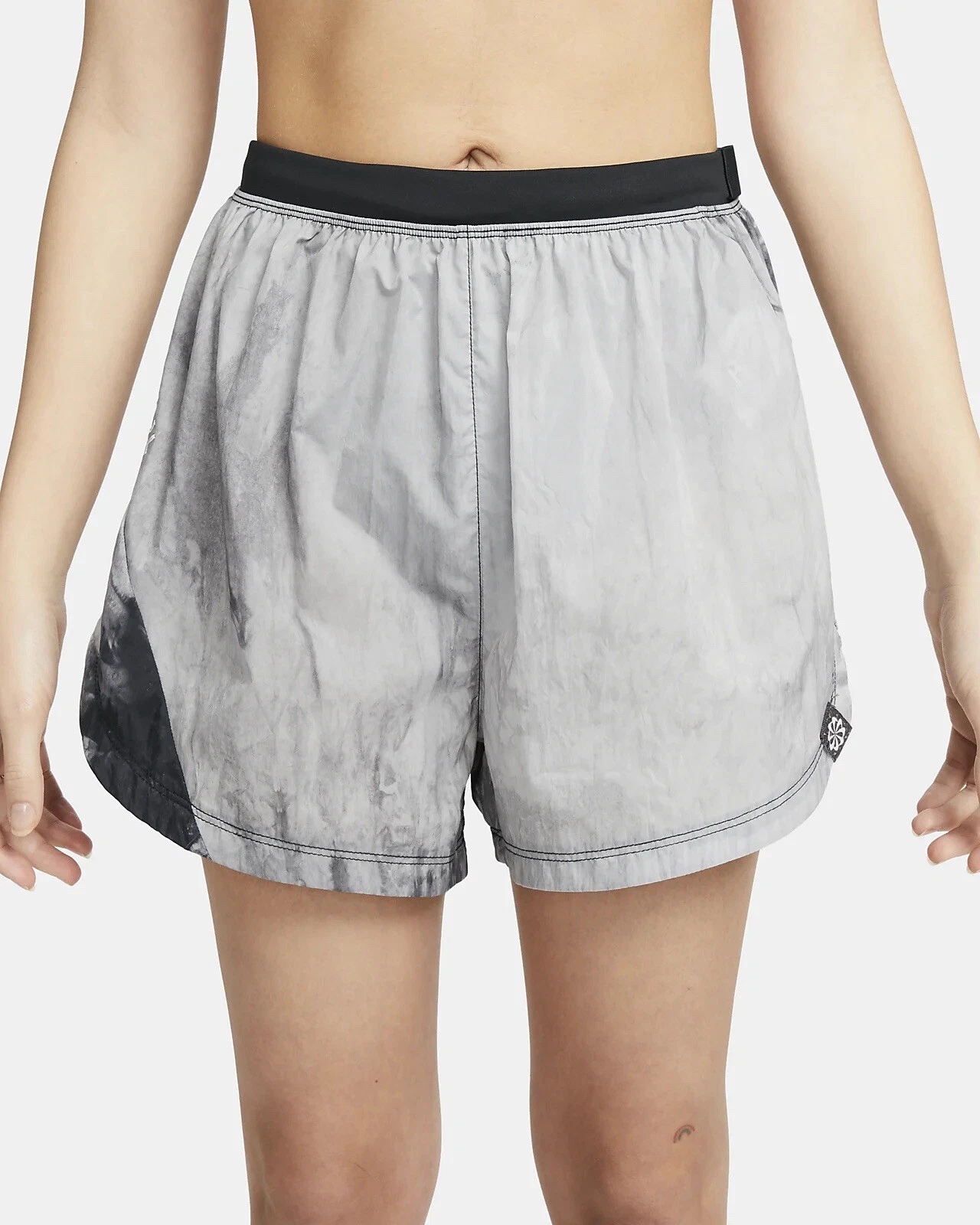 Nike DX1021-010 Trail Repel Shorts Running Mid-Rise 3" Lined Gray Women's Medium
