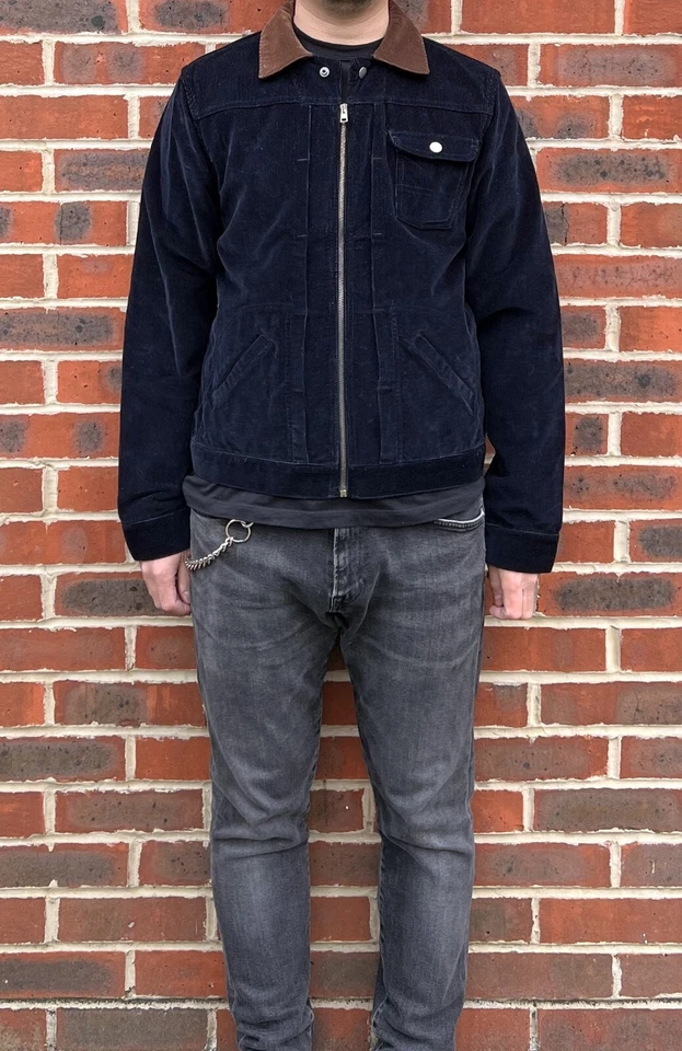 APC Mens Contrast collar Corduroy Jacket MEDIUM Blue A.P.C - Image 4 of 4