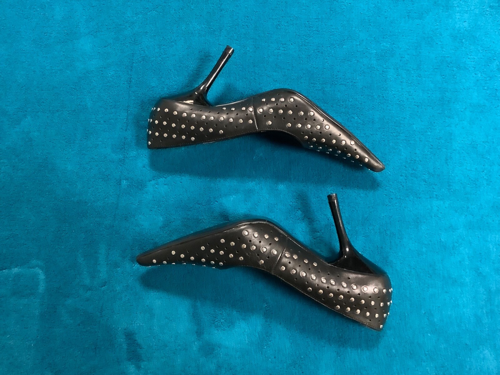 Rebels Leather Upper Pointed Toe Studded Stiletto… - image 5