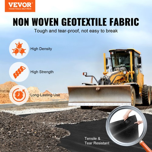 VEVOR Géotextile Toile Paillage Anti-Mauvaises Herbes Non Tissé 3,0x30,5 m 271g - Photo 2/12