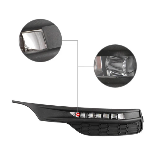 For 2016 2017 Honda Accord Front Bumper Grille LED Fog Lights & Support Brackets - Picture 7 of 18