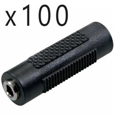 100 Pack - 3.5mm 1/8" Aux Stereo Female to Female F/F Audio Coupler Adapter Jack