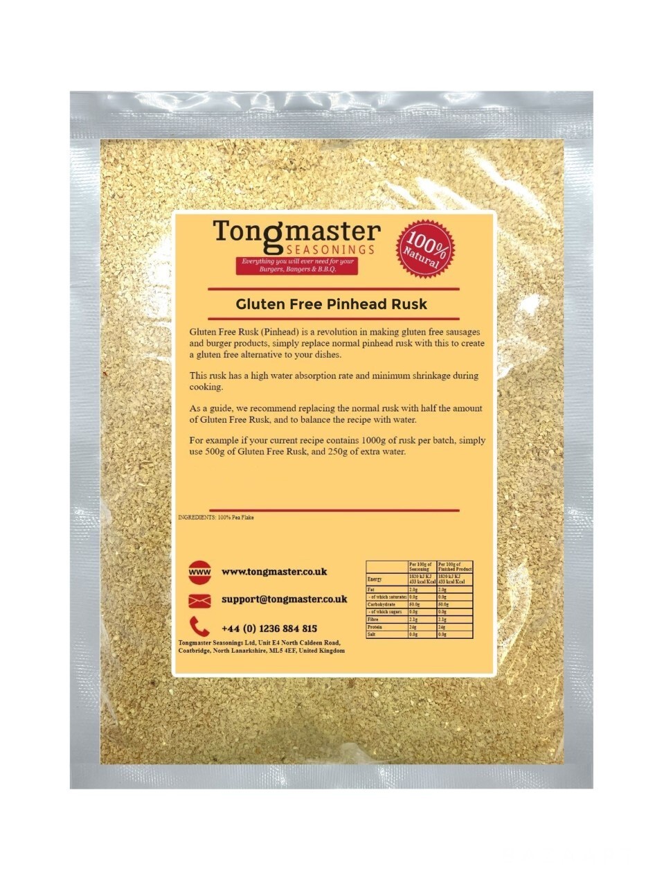 Gluten Free Pinhead Rusk - 12kg Sack
