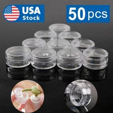 20/100X Clear 10g Grams/mL Plastic Jars for Cosmetic Sample Container Pot Cream