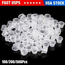 100/200/500 PCS Tattoo Supplies Plastic Ink Cups Pigment Caps Accessories Size S