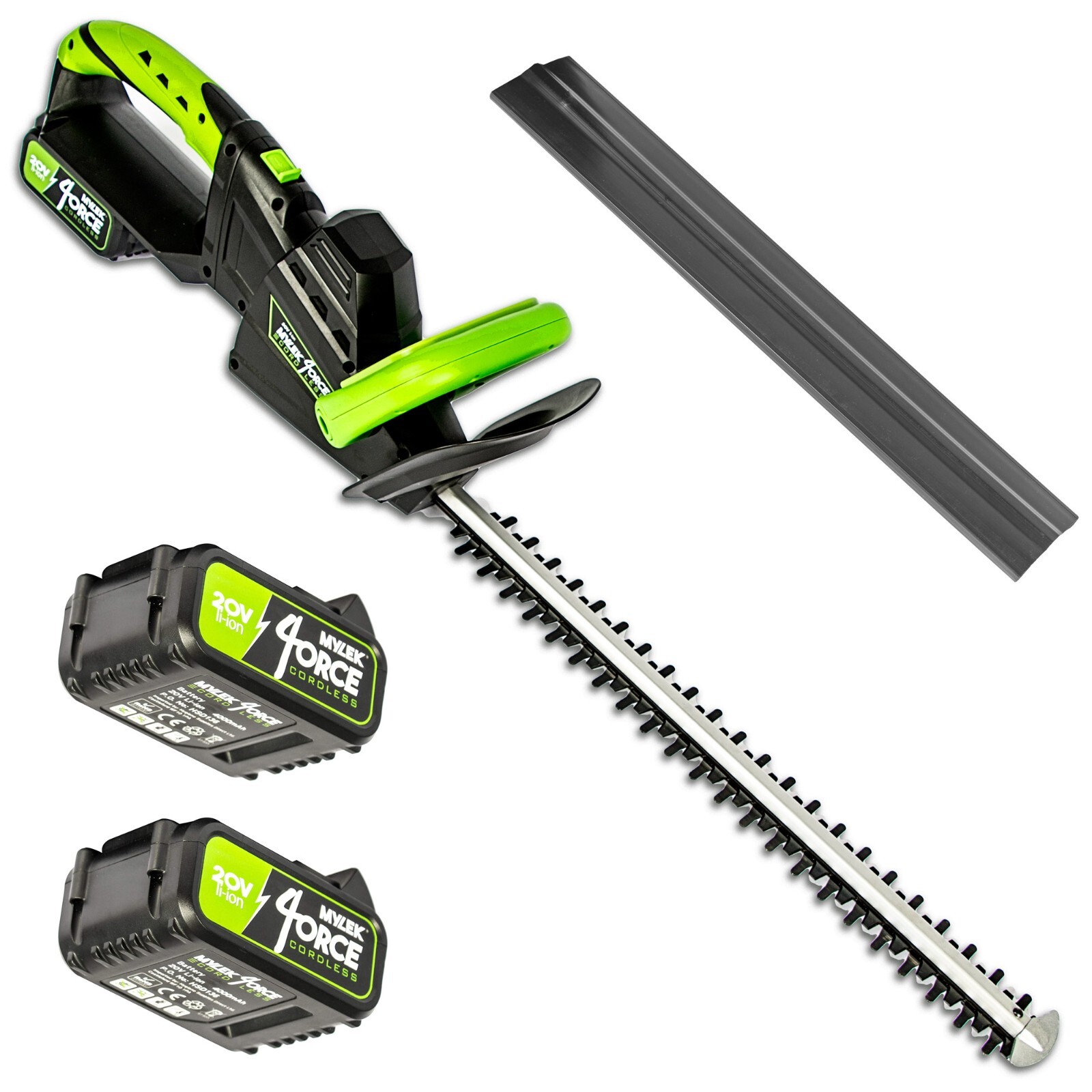 Mylek Cordless Hedge Trimmer Cutter Garden Power Tool 20V Battery x 2