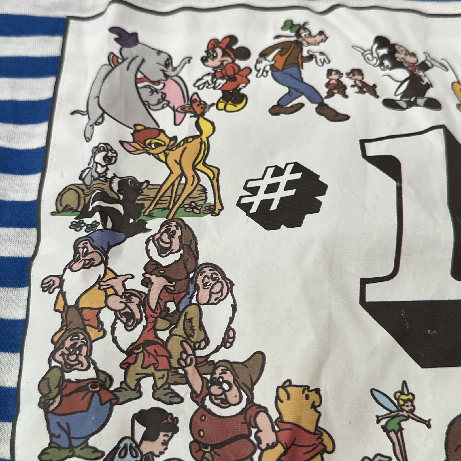 1988 ULTRA RARE Vtg Disney Magic Long Sleeve Striped Most Characters #1 USA Made image 6