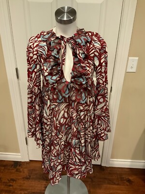 Giamba Giambattista Valli Abstract Floral Print Babydoll Dress Size 4 | 40