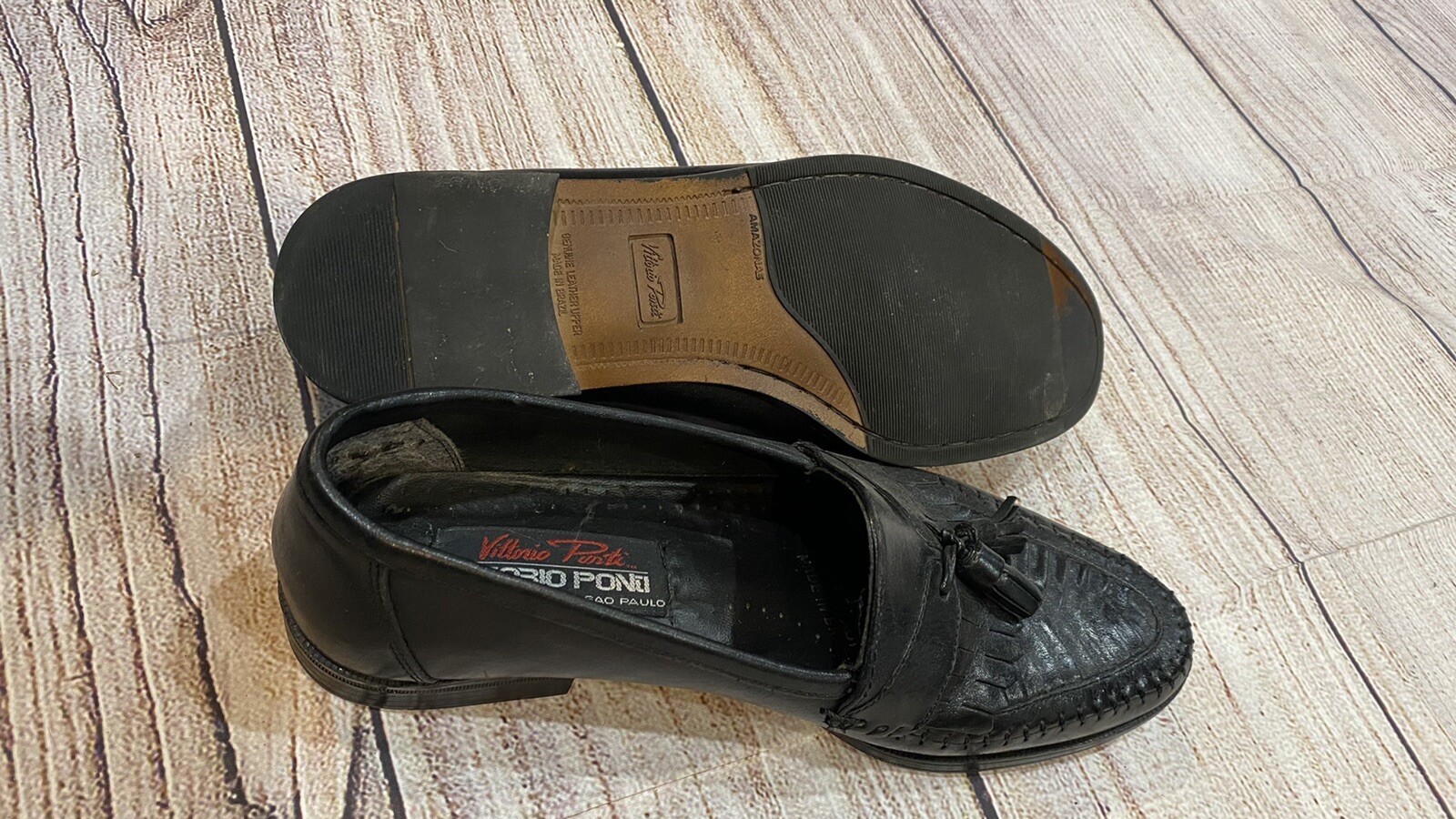 SAOLA Scarpe eleganti Oxford nere VITTORIO PONTI SPAGNA uomo taglia 9 D punta tonda