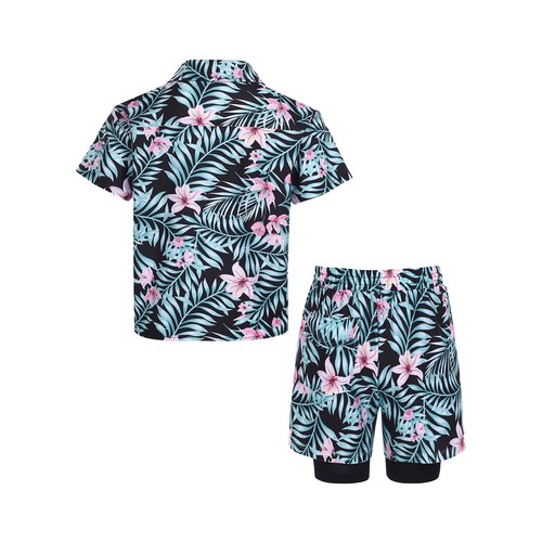 Boy Shirts With Boardshorts Digital Printed Sunsuit Athletic Swimsuit Beachball - Picture 10 of 60