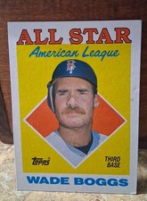 1988 Topps All Star Wade Boggs Teardrop Error Card
