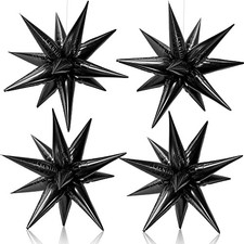 , Large Star Balloons - 20 Inch, Pack of 50  Starburst Balloons for Black