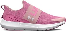 Under Armour Girls' Grade School UA Surge 3 Slip On Sneaker Prime Pink/Flamingo/