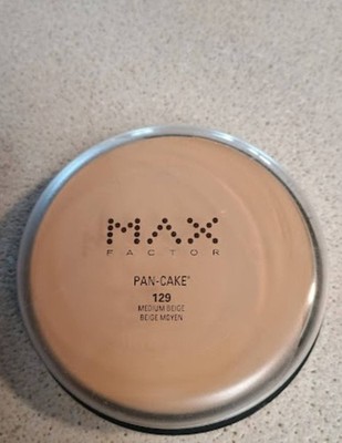 Max Factor Pancake/Pan-Cake Water Activated Makeup 129 Med Beige Original 1.7oz