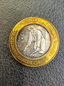 Limited Edition Ten Dollar Gaming Token  Circus Circus Casino  .999 Fine Silver