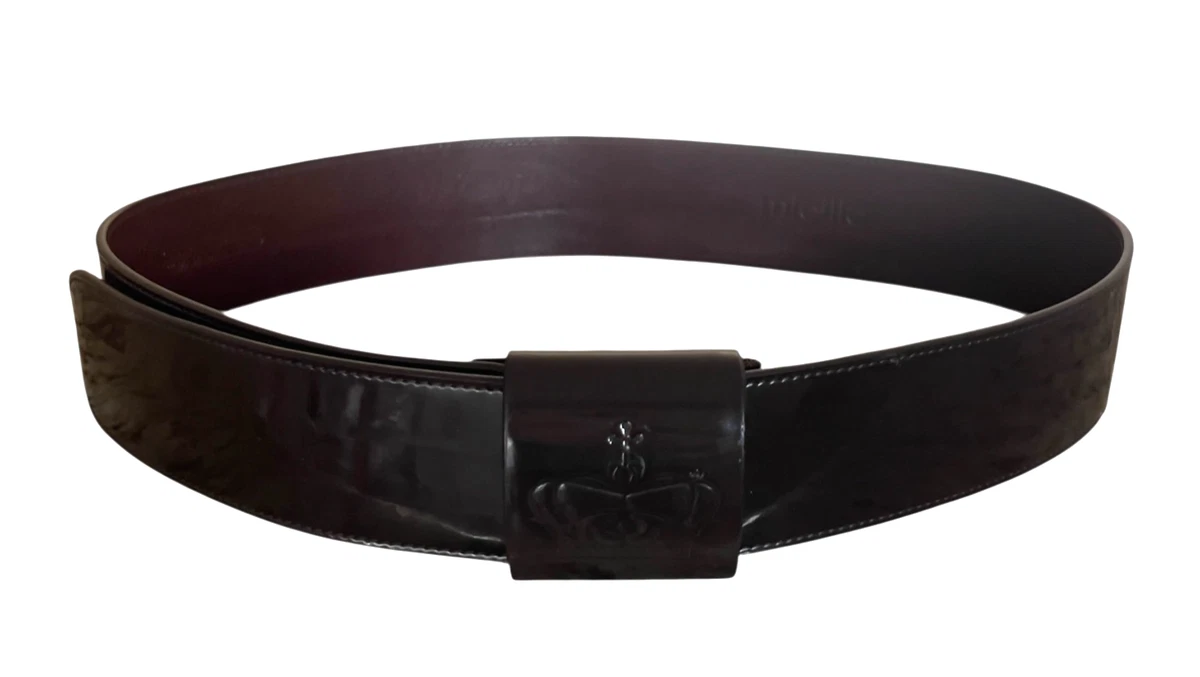 Micillo Italian Brown Patent Leather Belt Luxury Genuine One Size Patent Leather Brown Belts for Women for sale | eBay main image 4