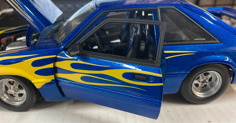 1/18 GMP 1987 Ford Mustang LX Fox Body Street Heat Blue - Image 4 of 4