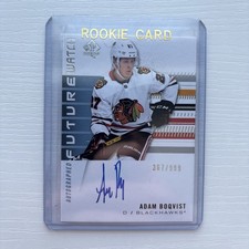 2019-20 SP Authentic 219 Adam Boqvist RC Auto Future Watch Rookie Autograph /999