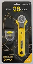 Magicfly Rotary Cutter with 5 Pack Blades Japanese Steel(28mm) Brand New 